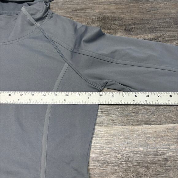 Athleta Plush Tech Fleece Gray Womens M Stretch Gym Running Pullover Hoodie‎ - Picture 7 of 10